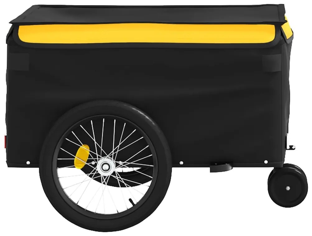 Reboque para bicicleta 30 kg ferro preto e amarelo