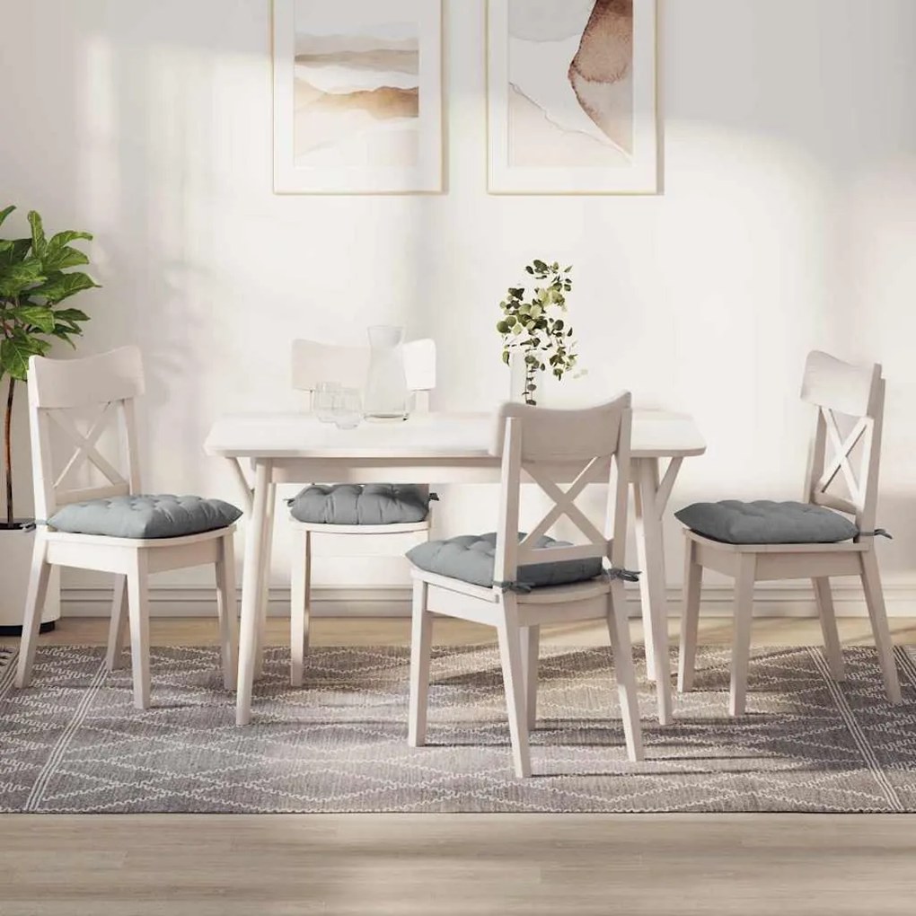 vidaXL Almofadas de Assento 2 pcs Cinzento-claro 40 x 40 x 6 cm tecido