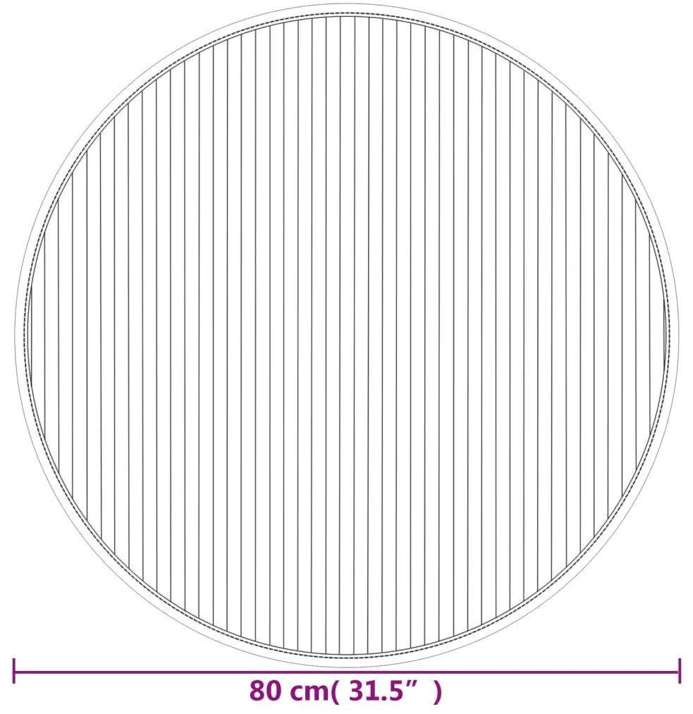 Tapete redondo 80 cm bambu natural claro
