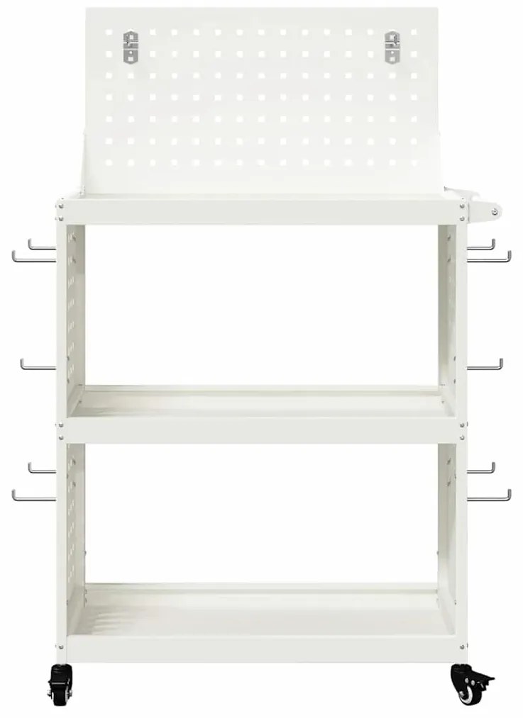 Carro de Ferramentas Branco 65 x 35 x 111 cm Metal