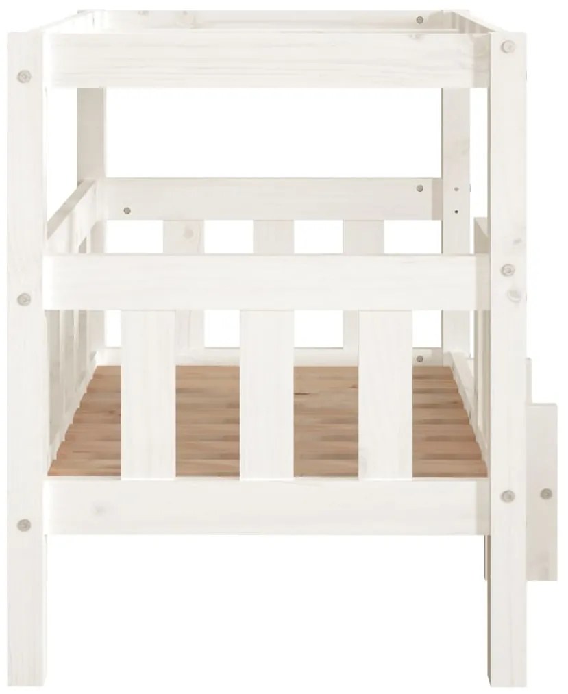 Cama para cães 75,5x63,5x70 cm madeira de pinho maciça branco