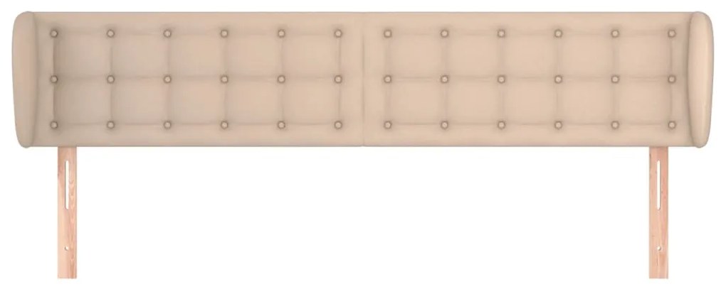 Cabeceira cama abas couro artificial 183x23x78/88 cm cappuccino