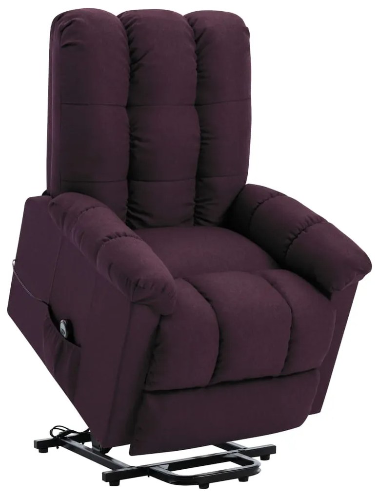 vidaXL Poltrona elevatória tecido roxo