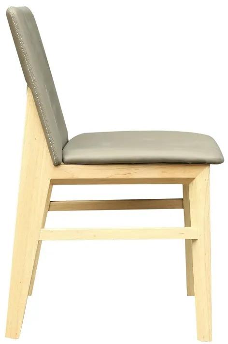 Conjunto 2 Cadeiras ALPES, madeira de faia, natural, pele sintética castanha