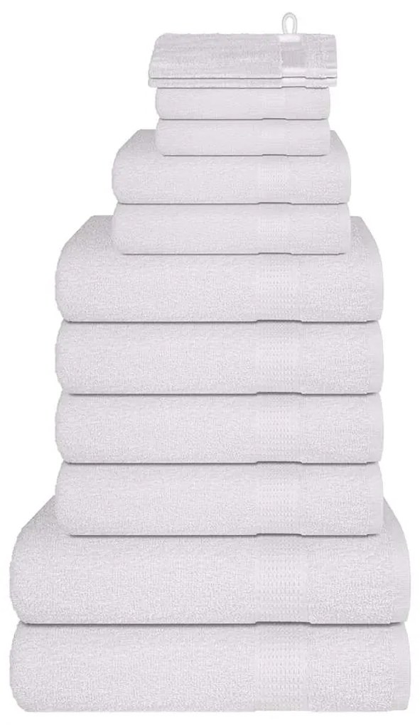 12pcs Conjunto toalhas banho 360 gsm 100% algodão branco