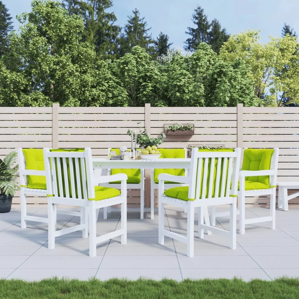 vidaXL Almofadões lombares p/ cadeiras jardim 6pcs tecido verde brilh.