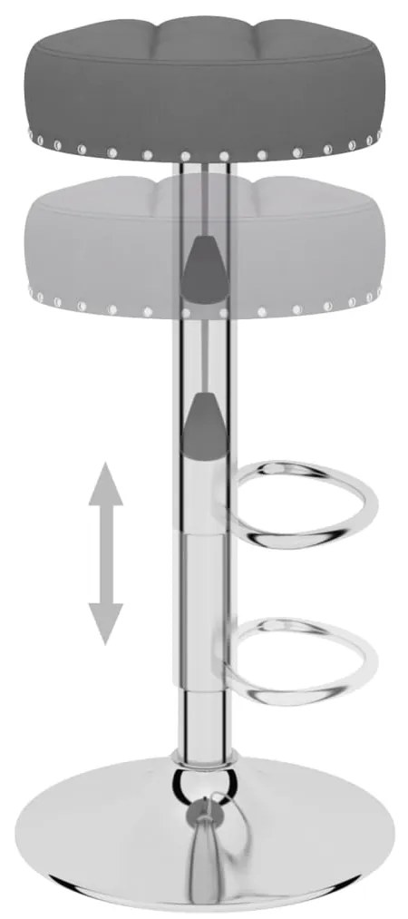 Bancos de bar 2 pcs tecido cinzento-escuro