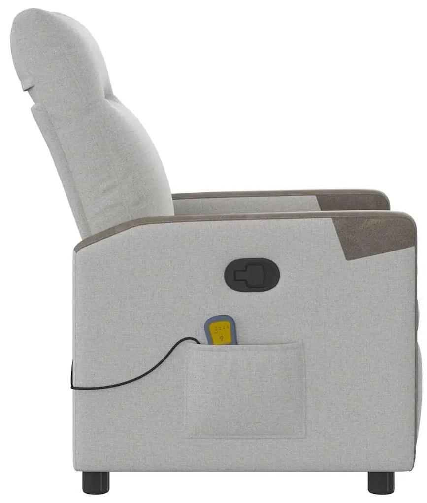 Cadeira de massagem reclinável tecido cinzento