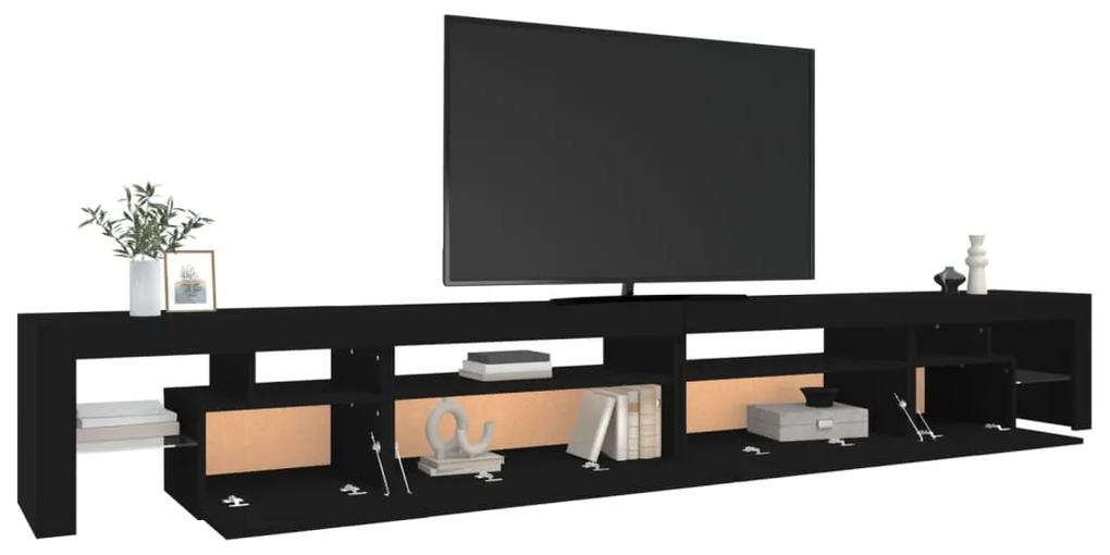 Móvel de TV com luzes LED 290x36,5x40 cm preto