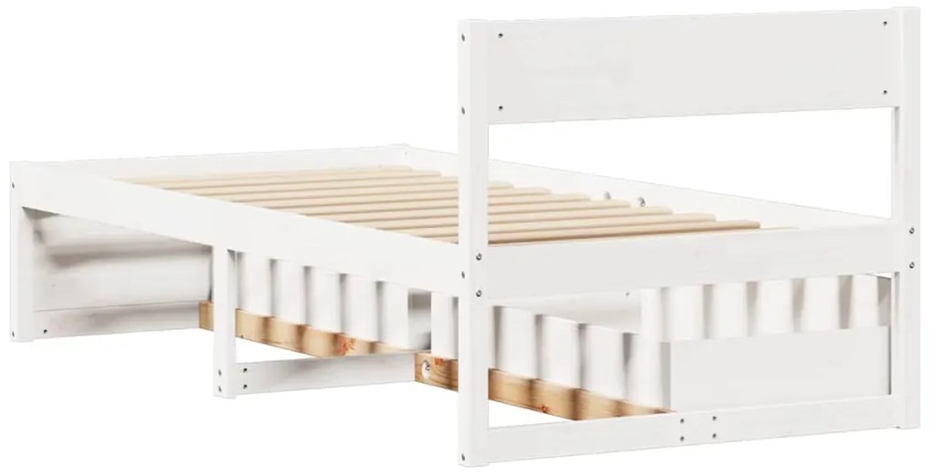 Cama sem colchão 90x190 cm madeira de pinho maciça branco