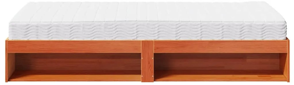 Sofá-cama com colchão 90x190 cm pinho maciço castanho-mel