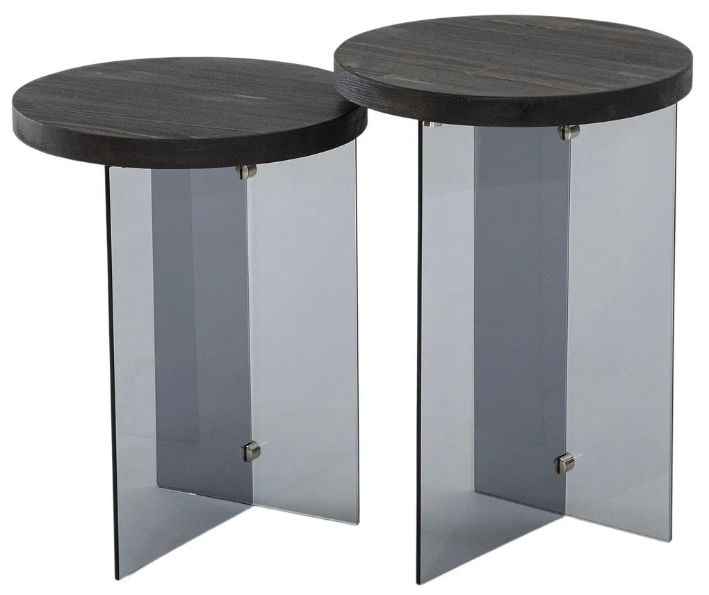 Conjunto de Mesas de Café Serenity – Antracite – 35x51 cm / 35x46 cm