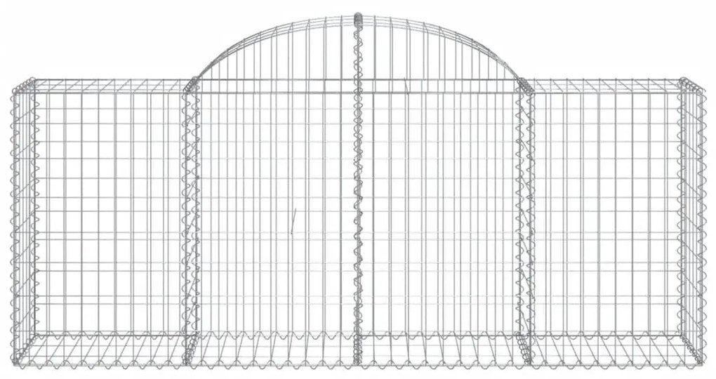 Cestos gabião arqueados 4 pcs 200x50x80/100cm ferro galvanizado
