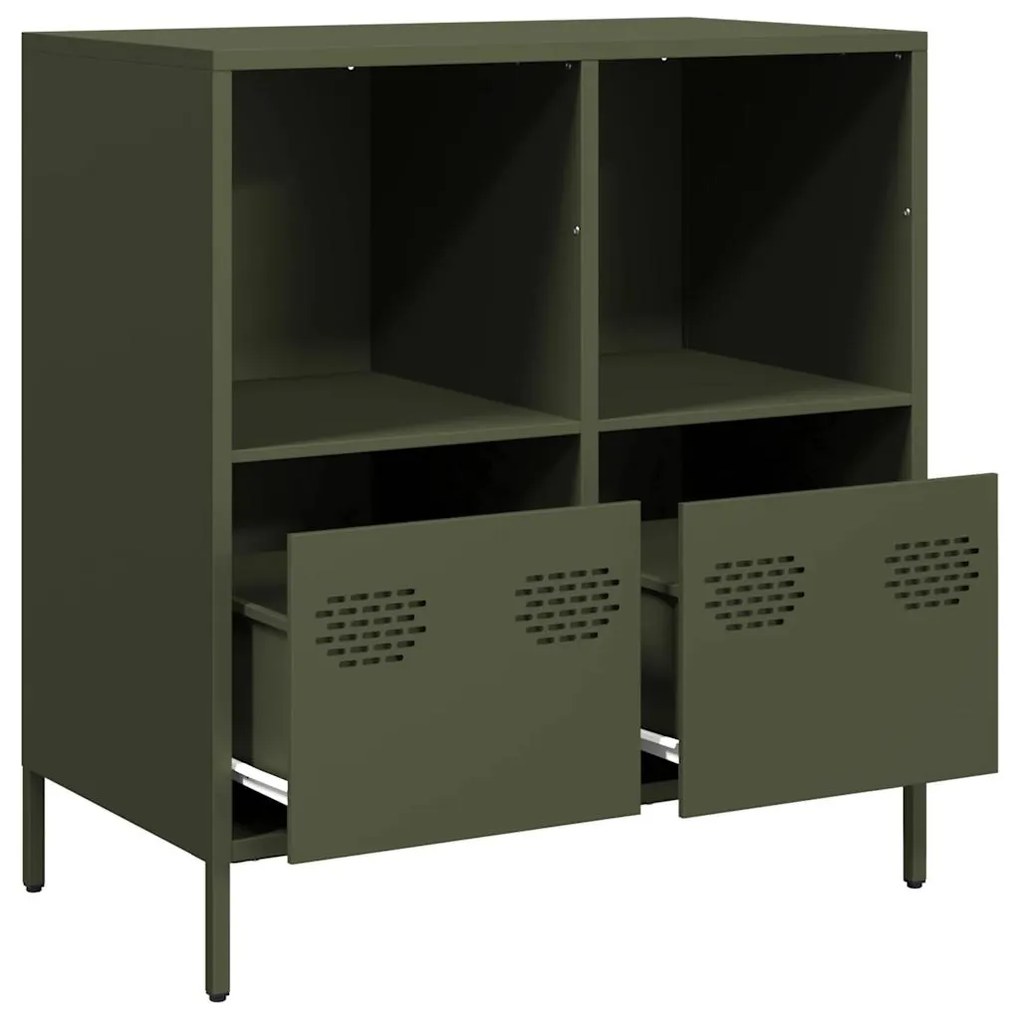 Aparador 68x39x73,5 cm aço laminado a frio verde-azeitona
