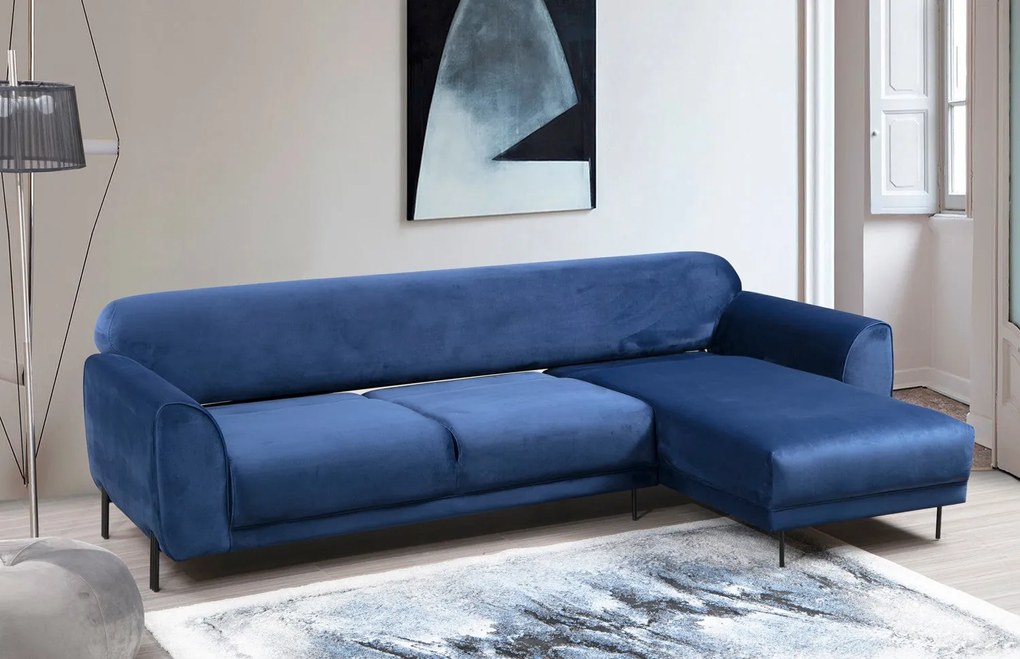 **** Sofá-Cama de Canto Image Corner – Azul Marinho – 287 x 169 cm

**