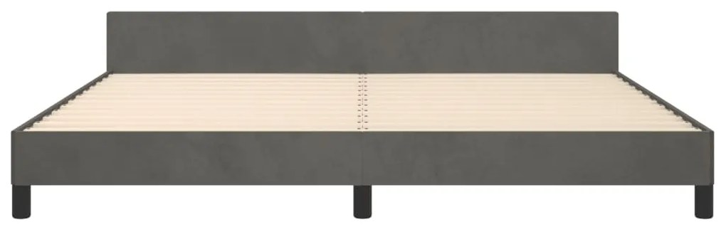 Estrutura de cama sem colchão 200x200 cm veludo cinzento-escuro