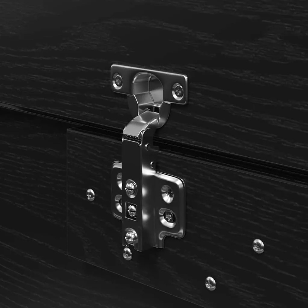 Cabeceira de Cama Storage Preto Carvalho 200 x 200 cm