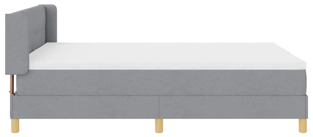 Cama Box com Colchão Cinza Claro, 140 x 200cm, Tecido