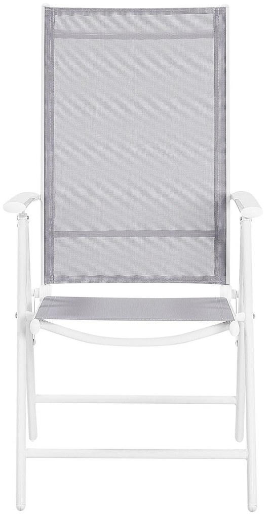 Conjunto de jardim cinzento em alumínio branco com 6 cadeiras CATANIA Beliani