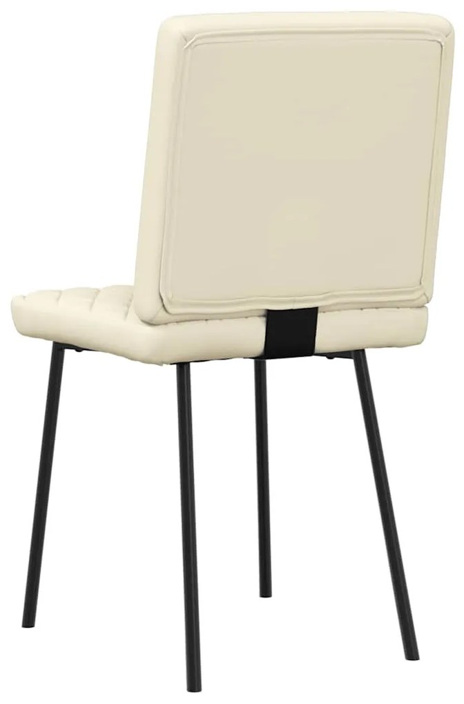 Cadeiras de jantar 2 pcs couro artificial cor creme