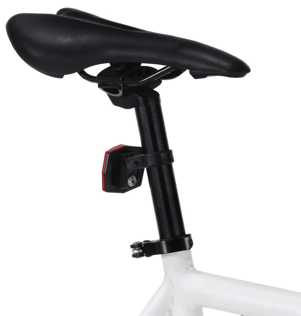 Bicicleta de mudanças fixas 700c 59 cm branco e preto