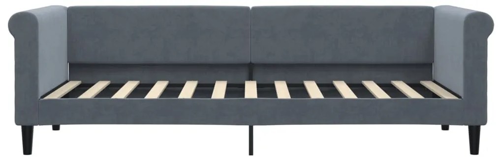 Sofá-cama 80x200 cm veludo cinzento-escuro