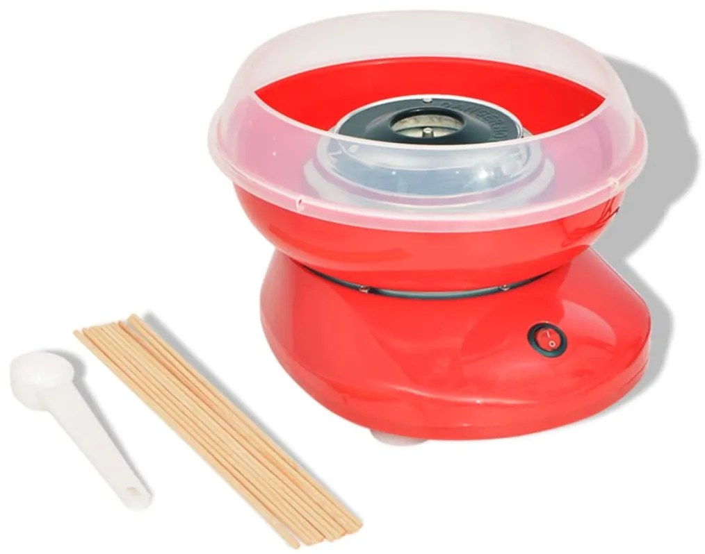 vidaXL Máquina de algodão-doce 480 W vermelho