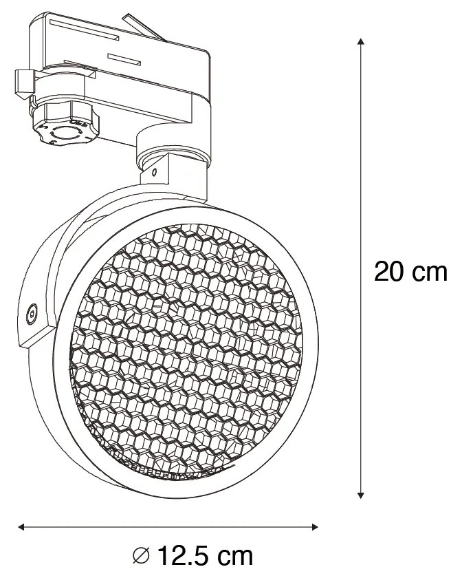 Foco de trilho dourado para trilho trifásico GU10 111mm - 3-Phase Master Honey Moderno