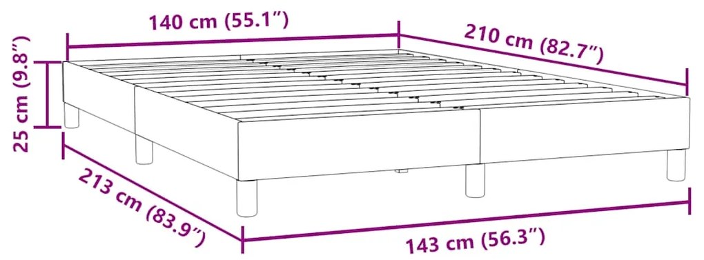Estrutura de cama sem colchão 140x210 cm veludo azul-escuro