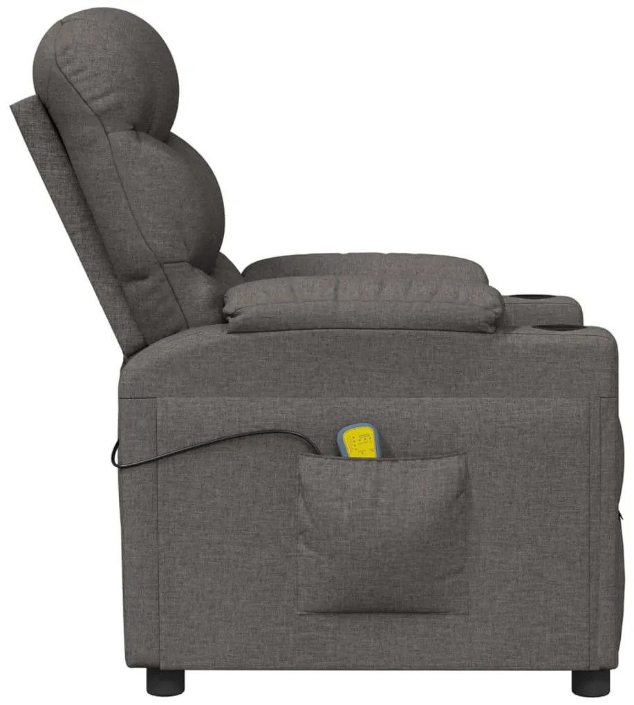 Poltrona de massagens tecido cinzento-escuro