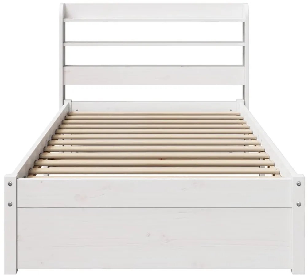 Estrutura de cama c/ cabeceira sem colchão 100x200 cm branco