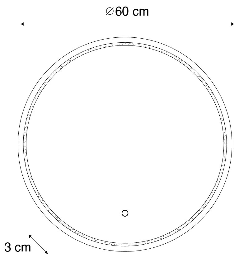 Espelho de banheiro moderno de 60 cm com LED e dimmer de toque - Sebas Moderno