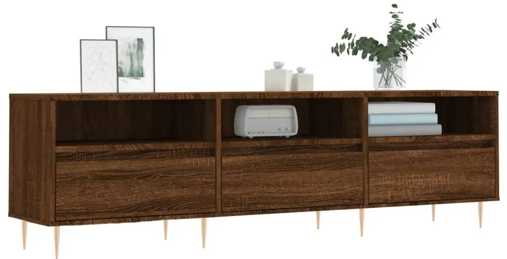 Móvel TV 150x30x44,5 cm derivados de madeira carvalho castanho
