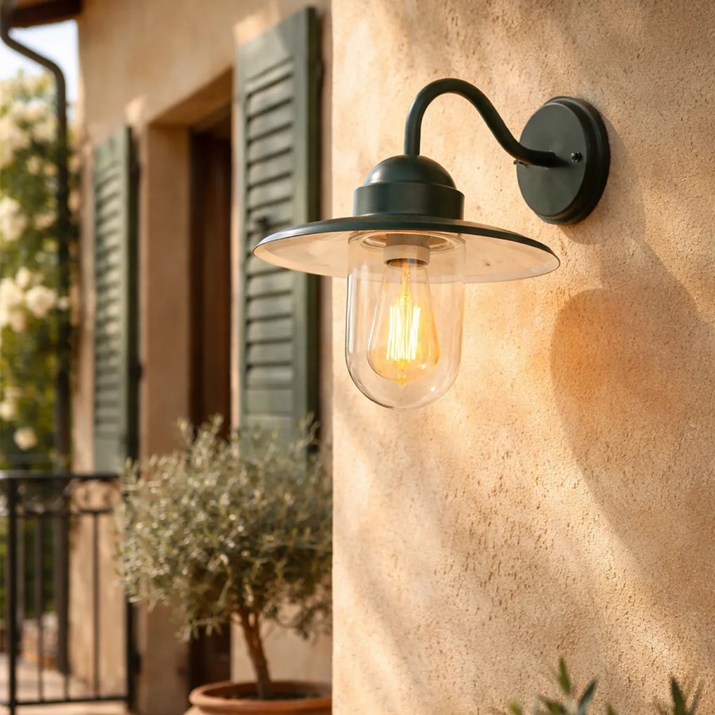 Candeeiro de parede moderno para exterior verde escuro IP44 - Kansas