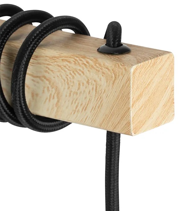 Candeeiro de Parede Inteligente Preto com Madeira Incl. WiFi A60 - Chon