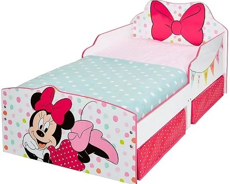 CAMA INFANTIL MINNIE COM COLCHÃO E ALMOFADA 145 cm x 77 cm x 65 cm