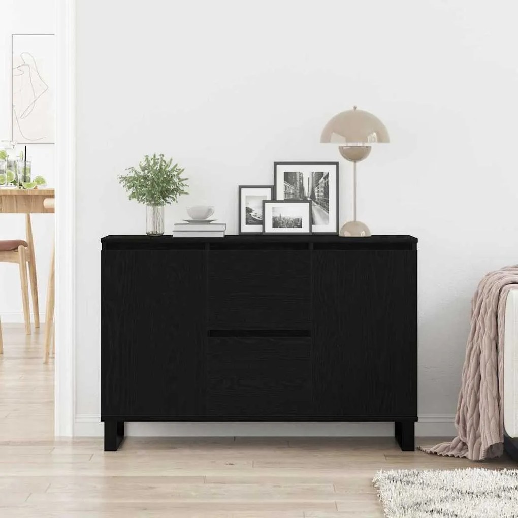 Buffet vidaXL Carvalho Preto 104x35x70 cm Madeira Compensada