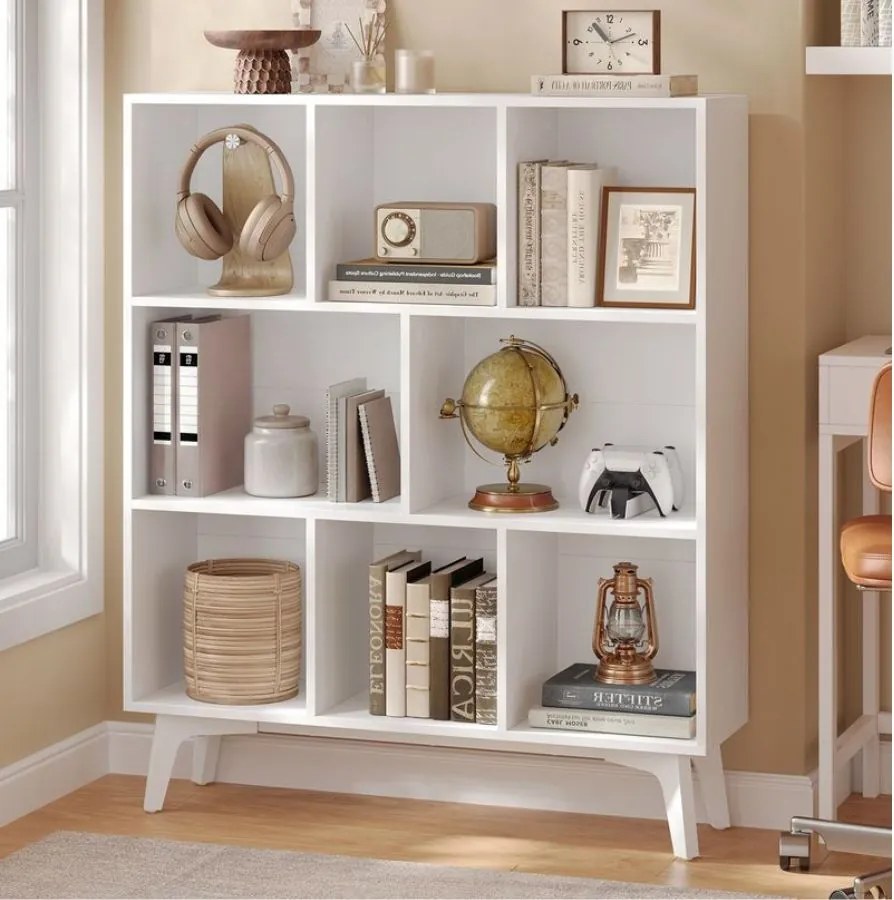 Estante sala, 8 compartimentos, 24 x 90 x 107,4 cm Branca