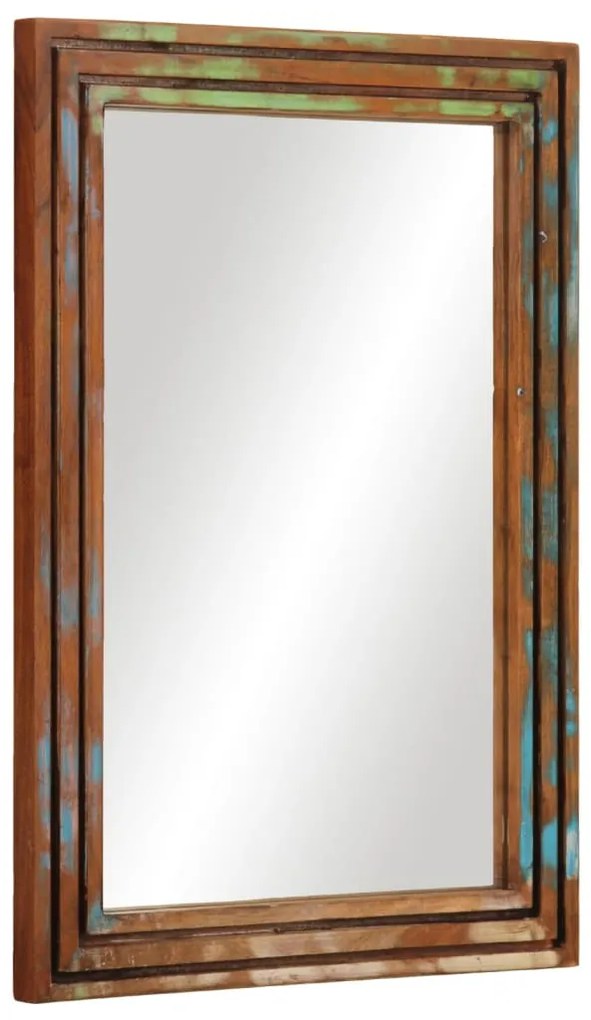 vidaXL Espelho de casa de banho 50x70 cm acácia maciça e vidro