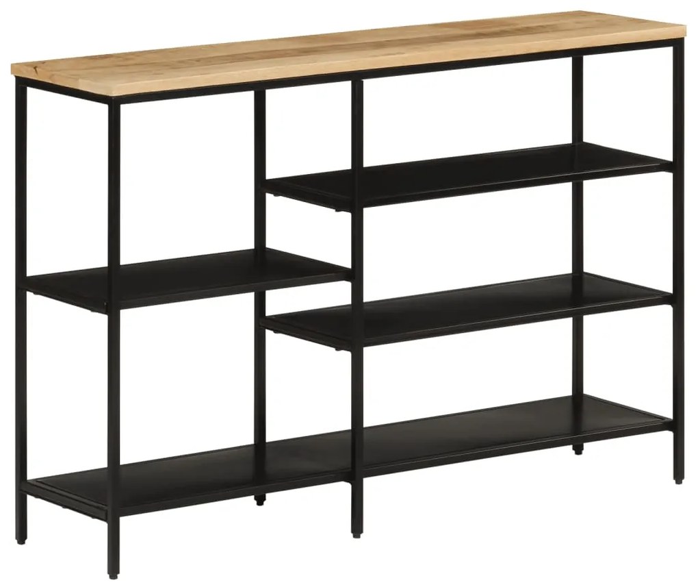 Mesa consola 110x30x75 cm madeira mangueira áspera maciça/ferro