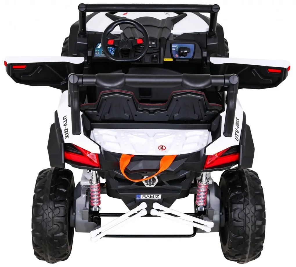 Buggy elétrico para Crianças 24V 4x4 2 Lugares UTV-MX Rodas de EVA, Assento de couro Branco