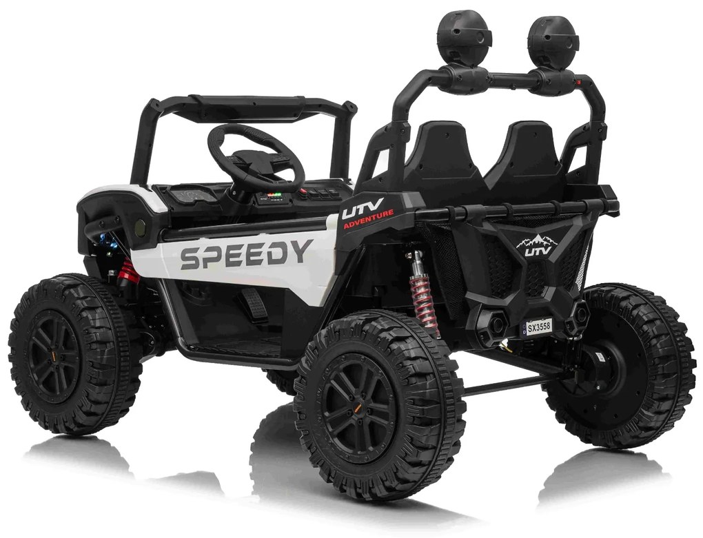 Jipe elétrico para crianças T-REX Ride 4x4, 2 Lugares, 24V, leitor MP3, bateria de lítio, Rodas EVA, controlo remoto, luzes LED Branco