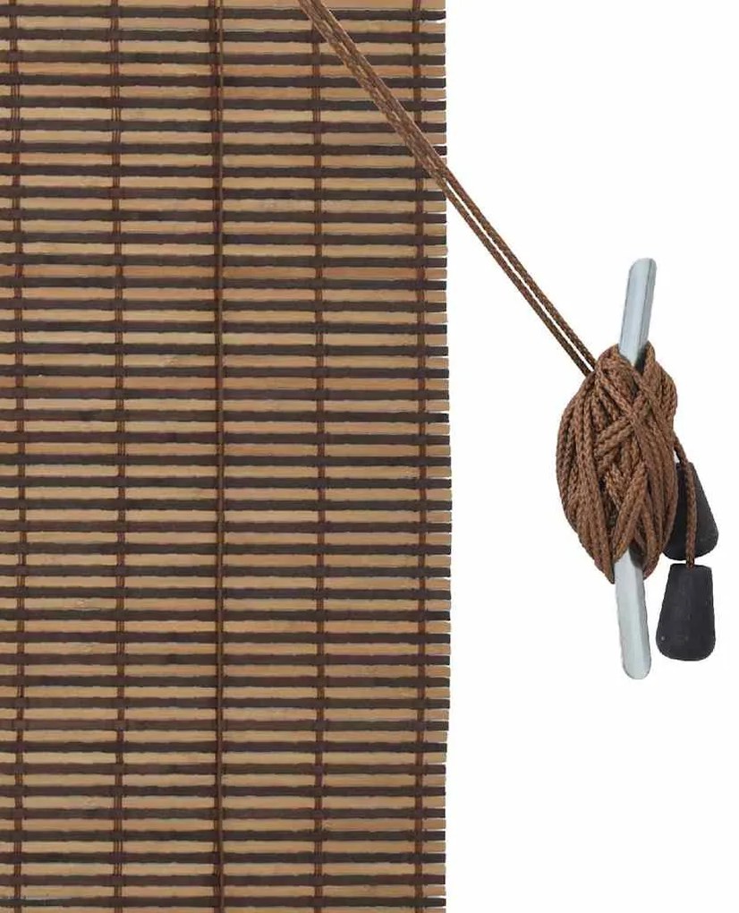 Persiana de Janela com cortinas Manual Castanho 110 x 160 cm Bambu