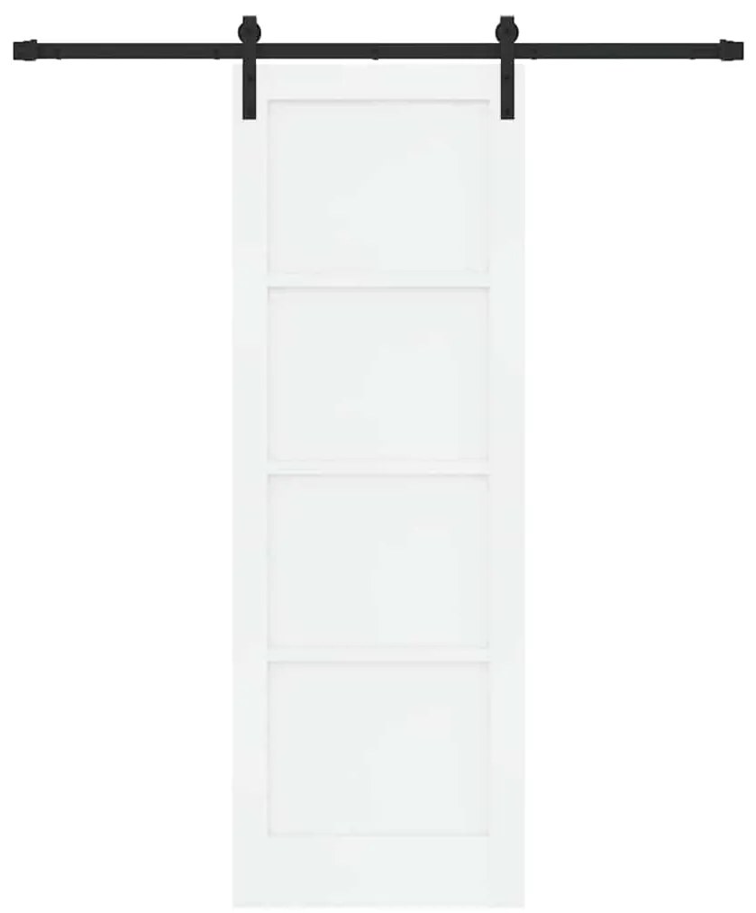 Porta Deslizante vidaXL com Conjunto de Hardware Branca 73.5x211 cm Ma