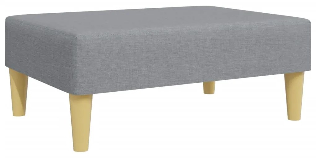 Sofá-cama de 2 lugares c/ apoio de pés tecido cinzento-claro