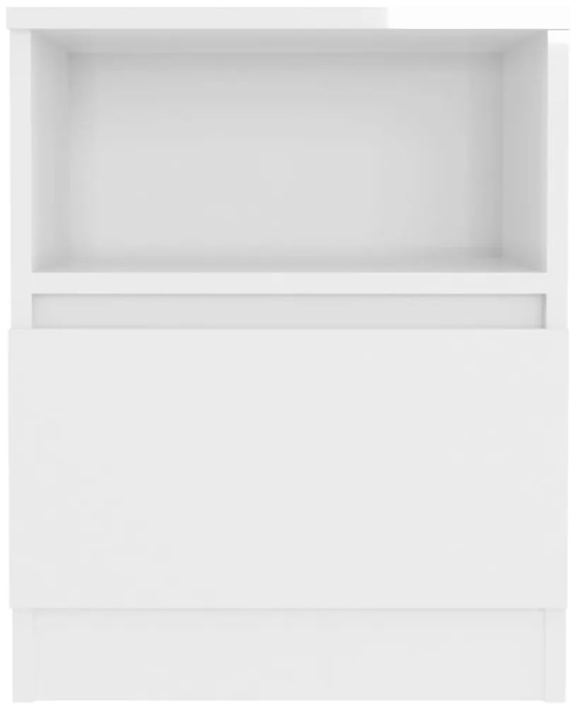 Mesa de cabeceira derivados de madeira branco brilhante