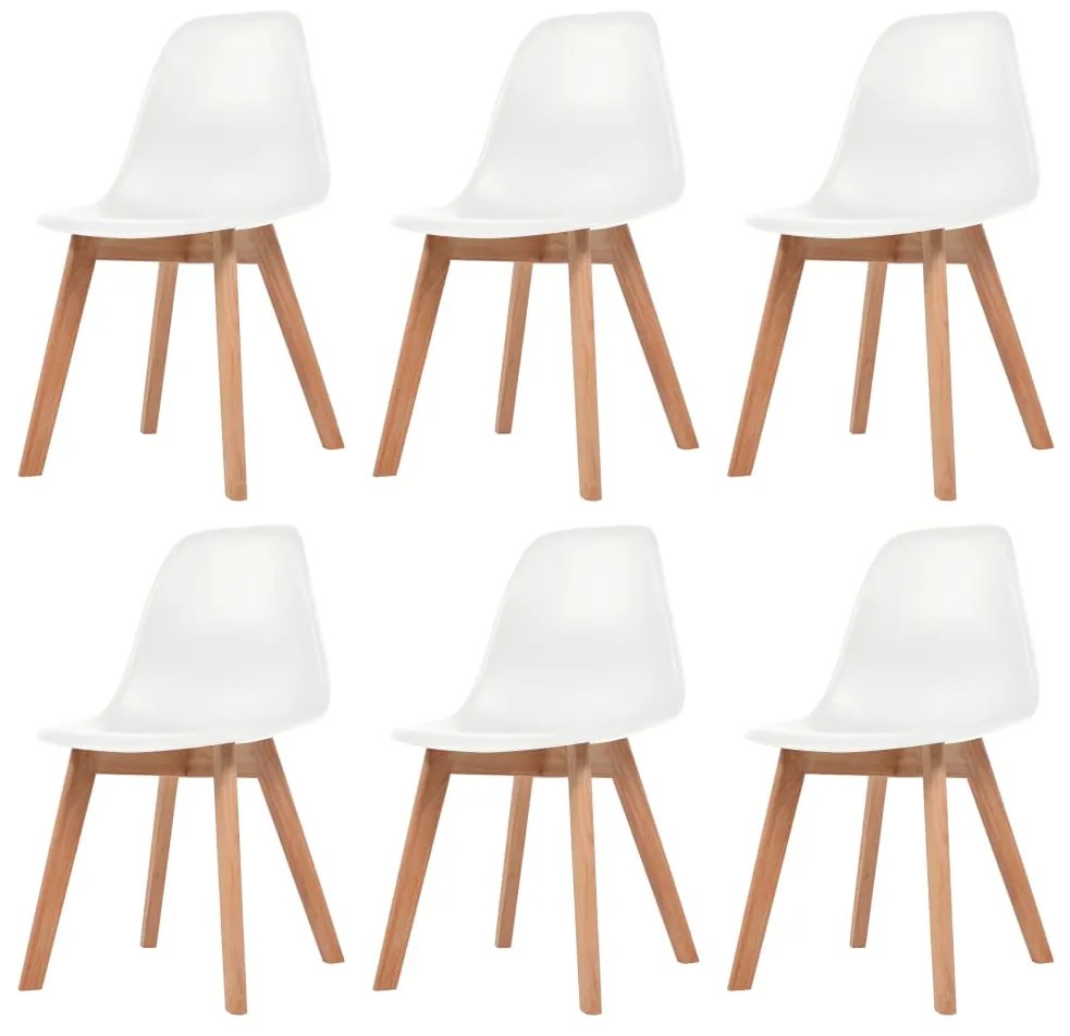 vidaXL Cadeiras de jantar 6 pcs plástico branco