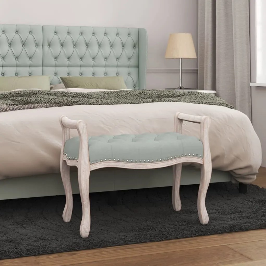 344432 vidaXL Banco 80x45x60 cm veludo cinzento-claro