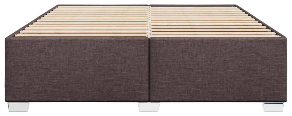 Estrutura de cama sem colchão 180x200 cm tecido castanho-escuro