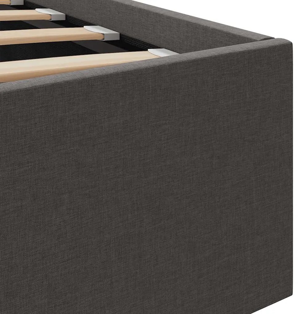 Cama hidráulica c/ arrumação 120x200cm tecido cinza-escuro